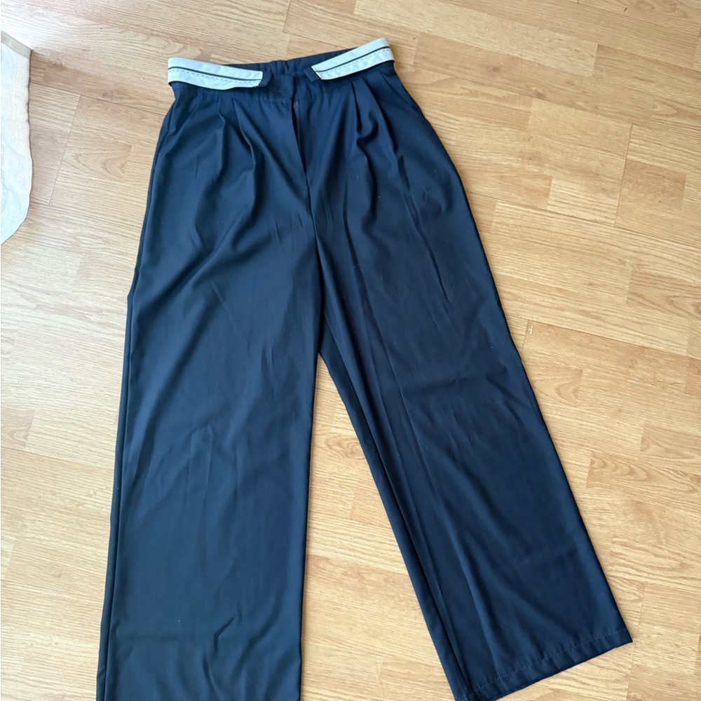 BK Collection Wide-Leg Black Pants (Size L)